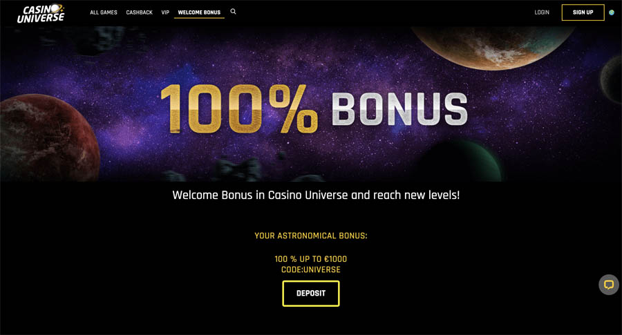 casino universe bonus