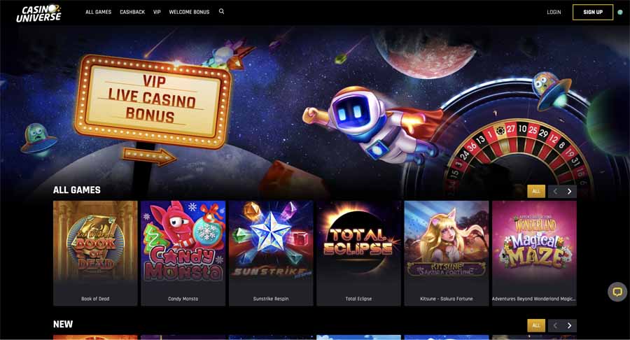 casino universe homepage